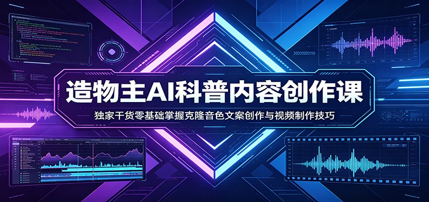 AI科普内容创作课:独家干货零基础掌握克隆音色文案创作与视频制作技巧-得优社
