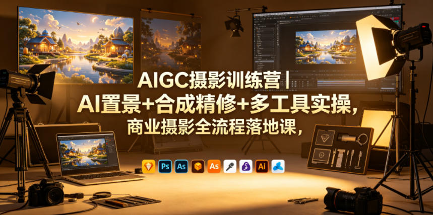 AIGC摄影训练营｜AI置景+合成精修+多工具实操，商业摄影全流程落地课-得优社