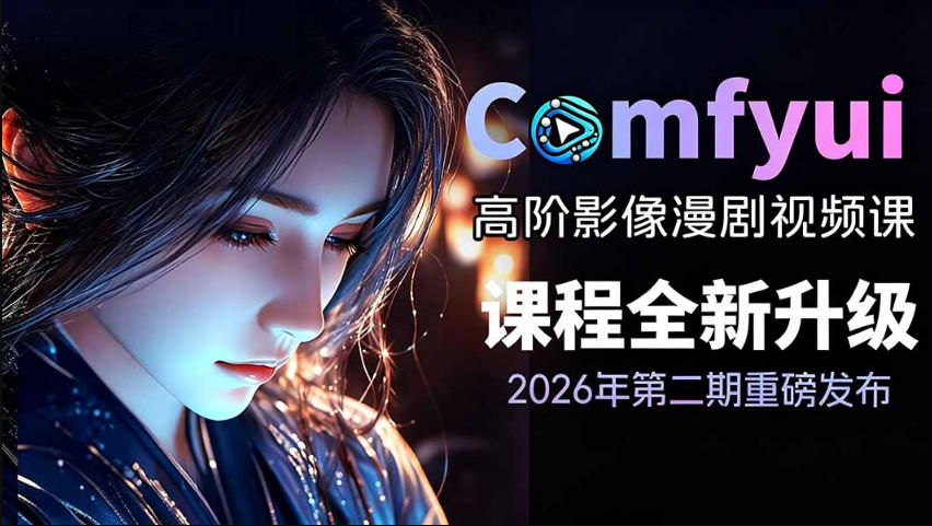 2026新版ComfyUI漫剧动画全流程实战课，0基础入门到进阶全流程动态漫，轻松实现流量变现-得优社