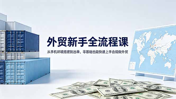 外贸新手全流程课：从手机环境搭建到出单，零基础也能快速上手合规做外贸-得优社