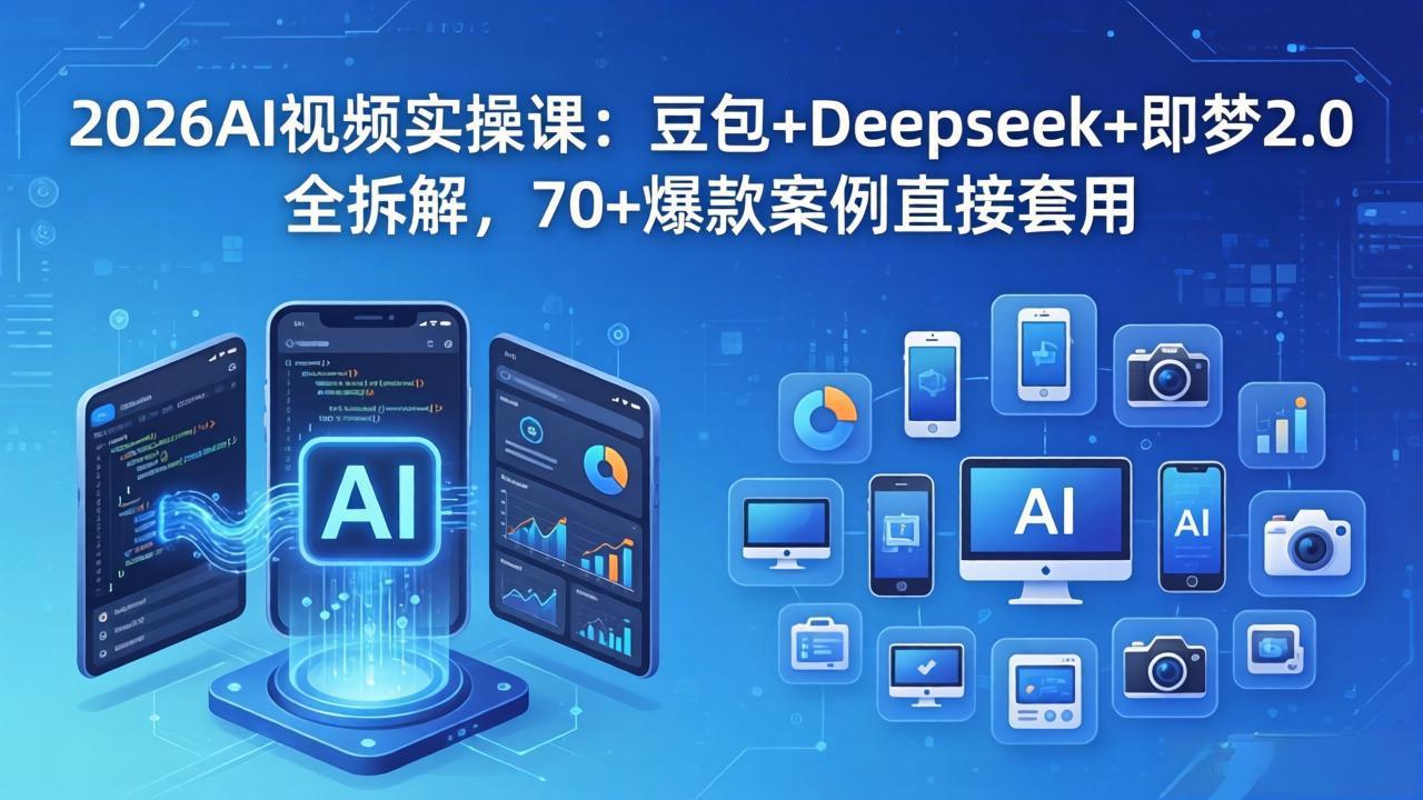 2026AI视频实操课：豆包+Deepseek+即梦2.0全拆解，70+爆款案例直接套用-得优社