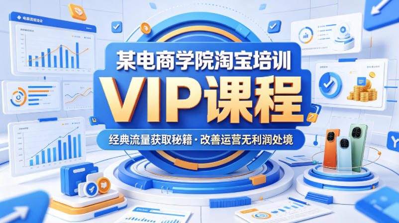 某电商学院淘宝培训VIP课程，各种经典有用的流量获取秘籍，改善运营产品没利润的处境(2026年5月)-得优社