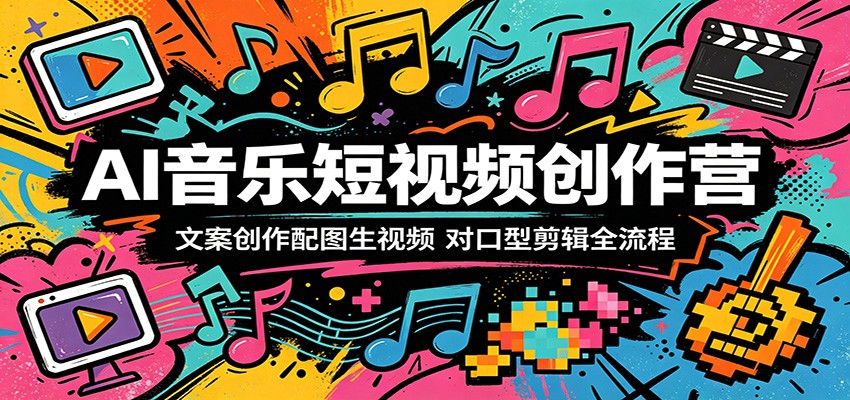 AI音乐短视频创作营：文案创作配图生视频，对口型剪辑全流程-得优社