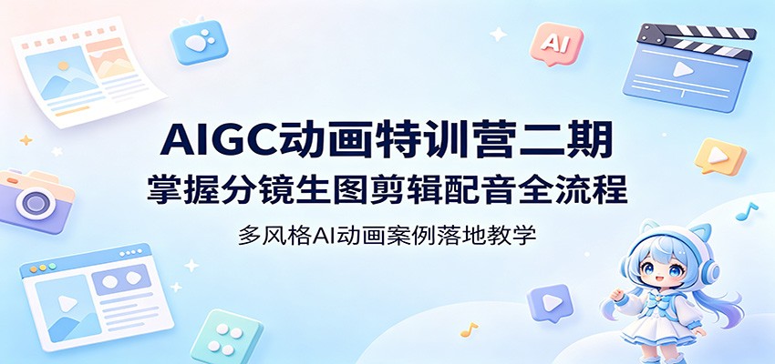 AIGC动画特训营二期：掌握分镜生图剪辑配音全流程，多风格AI动画案例落地教学-得优社