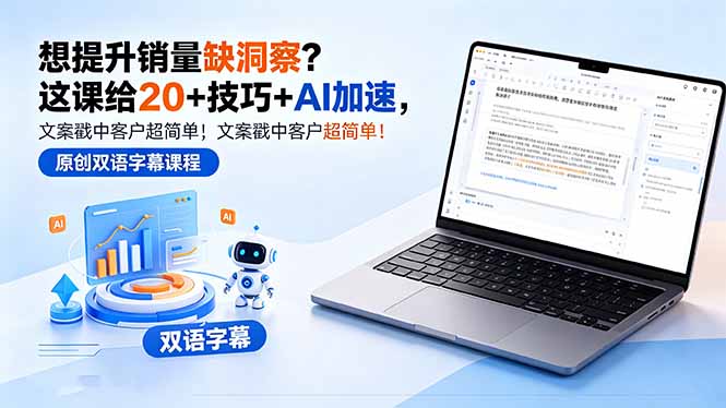 想提升销量缺洞察？这课给 20 + 技巧 + AI 加速，文案戳中客户超简单！【原创双语字幕】-得优社