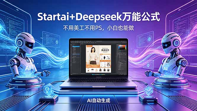 AI自动做电商详情页：Startai+Deepseek万能公式，不用美工不用PS，小白也能做-得优社
