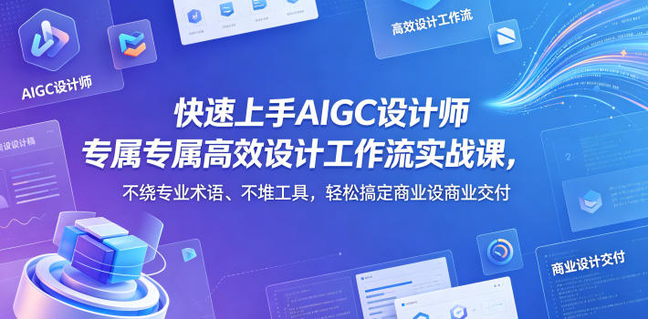 快速上手AIGC设计师专属高效设计工作流实战课，不绕专业术语、不堆工具，轻松搞定商业设计交付-得优社