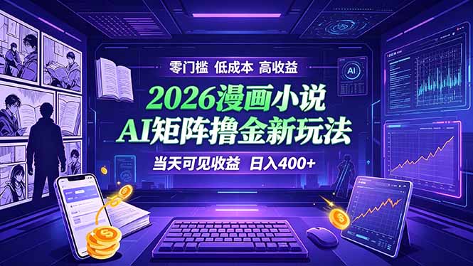 爆款小说漫画大阅读    ai矩阵操作    当天可见收益  日入400+    零门槛    高收益-得优社