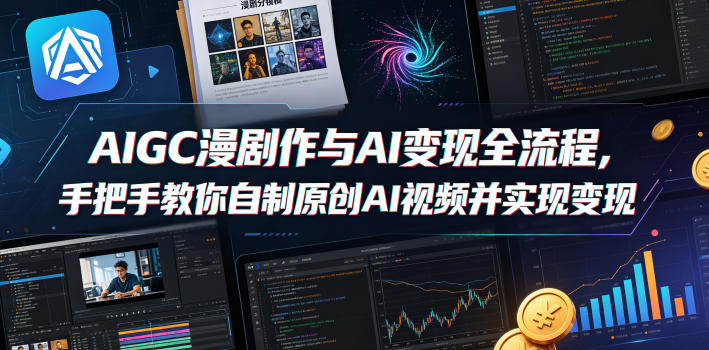 AIGC漫剧创作与AI变现全流程，手把手教你自制原创AI视频并实现变现-得优社