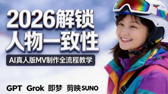 2026独创解锁人物一致性：AI真人版MV制作，不讲空话，不拼概念，全流程实操-得优社