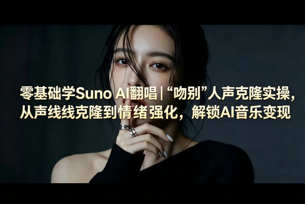 零基础学Suno AI翻唱｜《吻别》人声克隆实操，从声线克隆到情绪强化，解锁AI音乐变现-得优社