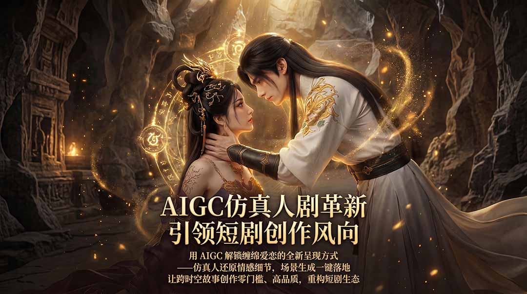 AIGC 仿真人短剧创作革新，解锁仙侠爱恋全新呈现，一键出高质场景，零门槛打造爆款剧集-得优社