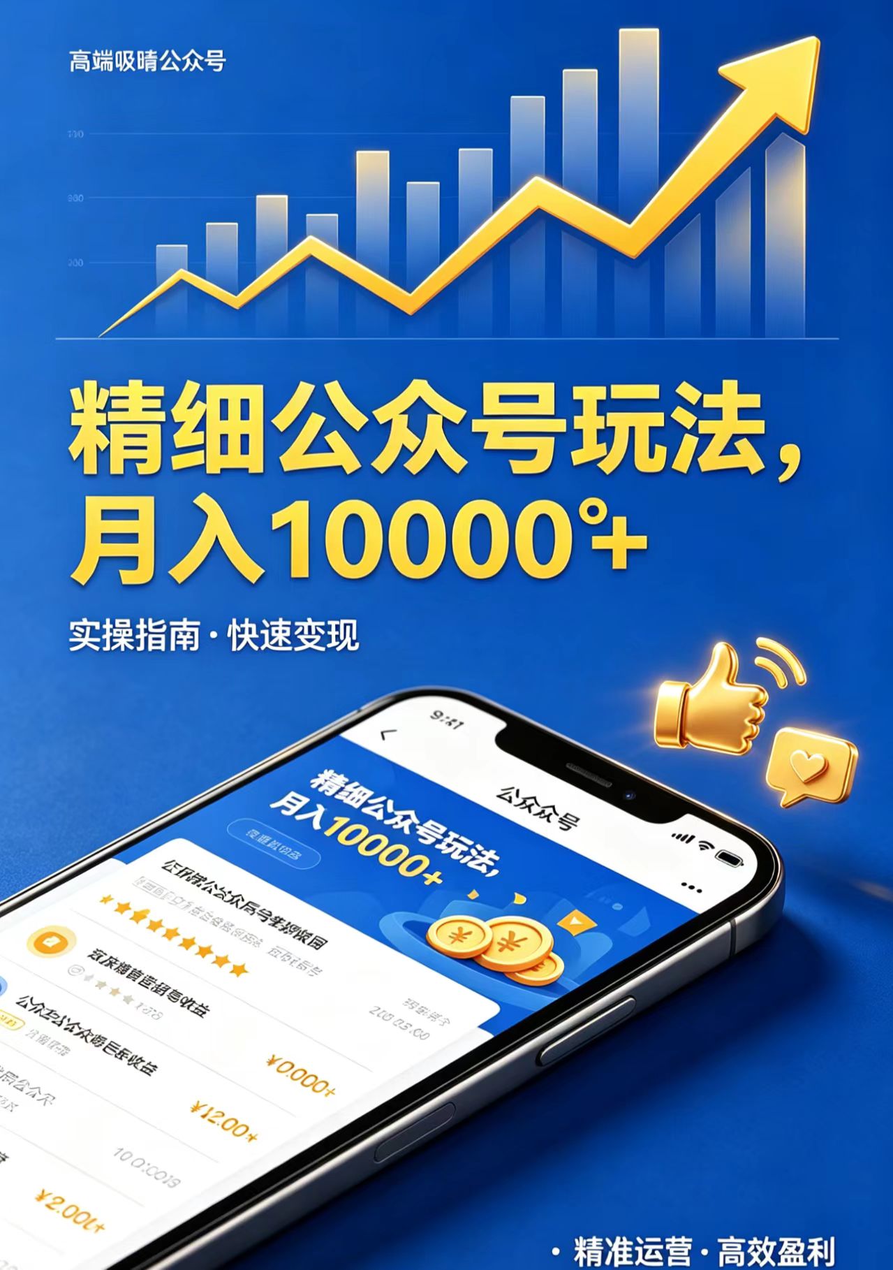 精细公众号玩法，月入10000+，实操指南，快速变现-得优社