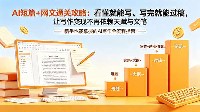AI短篇+网文通关攻略-更新4月：看懂就能写、写完就能过稿，让写作变现不再依赖天赋与文笔-得优社