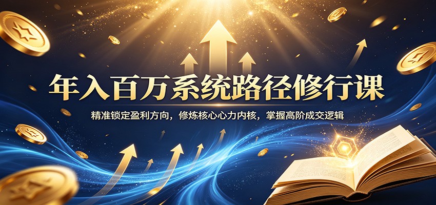 年入百万系统路径修行课：精准锁定盈利方向，修炼核心心力内核，掌握高阶成交逻辑-得优社