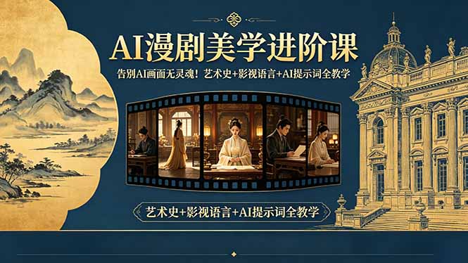告别AI画面无灵魂！AI漫剧美学进阶课，艺术史+影视语言+AI提示词全教学-得优社