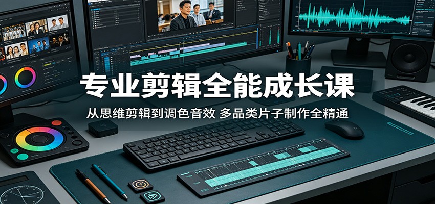 专业剪辑全能成长课：从思维剪辑到调色音效，多品类片子制作全精通-得优社