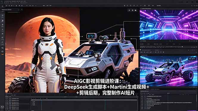 AIGC影视剪辑进阶课：DeepSeek生成脚本+Martini生成视频+剪辑后期，完整制作AI短片-得优社