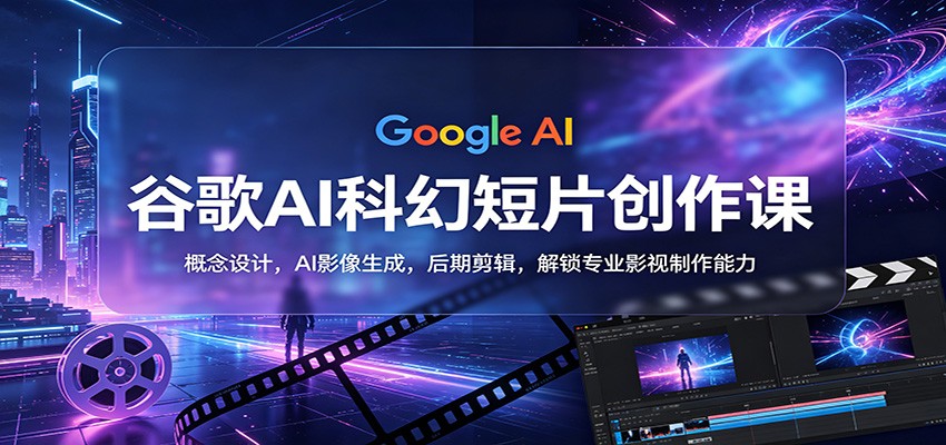 谷歌AI科幻短片创作课:概念设计,AI影像生成,后期剪辑,解锁专业影视制作能力-得优社
