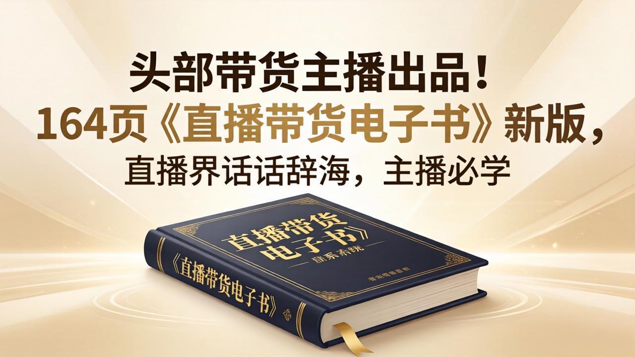 头部带货主播出品！164页《直播带货电子书》新版，直播界话术辞海，主播必学-得优社