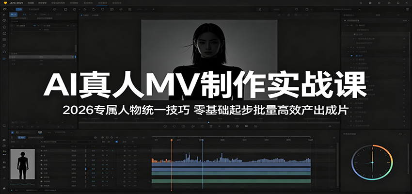 AI真人MV制作实战课:2026专属人物统一技巧,零基础起步批量高效产出成片-得优社