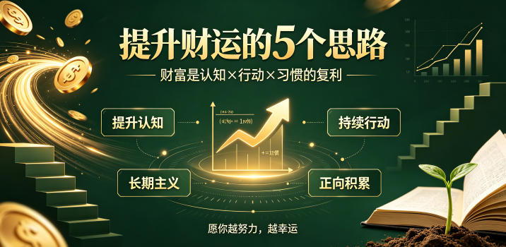 付费文章：提升财运的5个思路——财富是认知x行动x习惯的复利，愿你越努力，越幸运-得优社