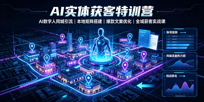 AI实体获客特训营｜AI数字人同城引流、本地矩阵搭建、爆款文案优化全域获客实战课-得优社
