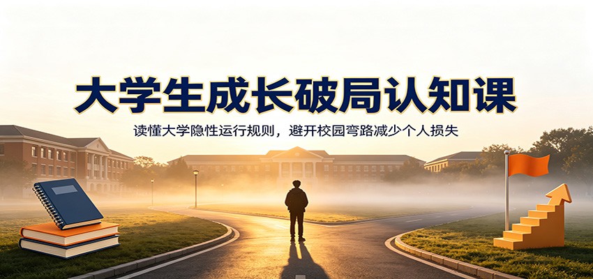 大学生成长破局认知课:读懂大学隐性运行规则,避开校园弯路减少个人损失-得优社