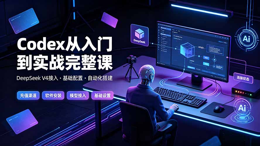 Codex从入门到实战完整课｜充值·安装·接入DeepSeek，记忆·插件·Skill·CLI·MCP全拆解-得优社