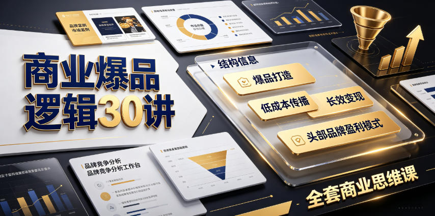 商业爆品逻辑30讲｜拆解各行各业头部品牌盈利模式，吃透爆品打造、低成本传播、长效变现全套商业思维课-得优社