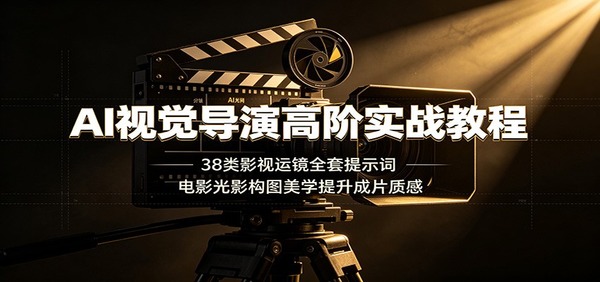 AI视觉导演高阶实战教程：38类影视运镜全套提示词，电影光影构图美学提升成片质感-得优社