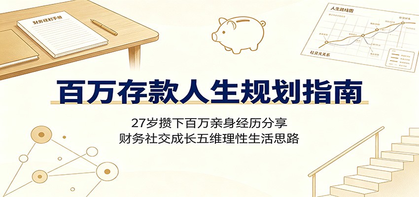 百万存款人生规划指南：27岁攒下百万亲身经历分享，财务社交成长五维理性生活思路-得优社