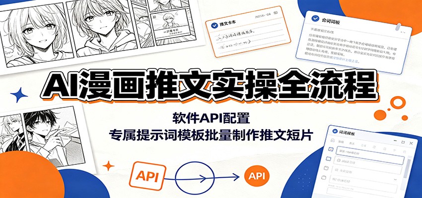 AI漫画推文实操全流程：软件API配置，专属提示词模板批量制作推文短片-得优社