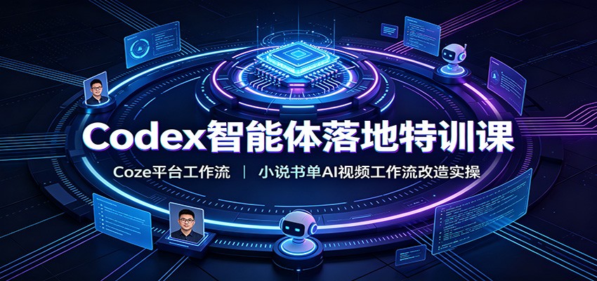 Codex智能体落地特训课：Coze平台工作流，小说书单AI视频工作流改造实操-得优社