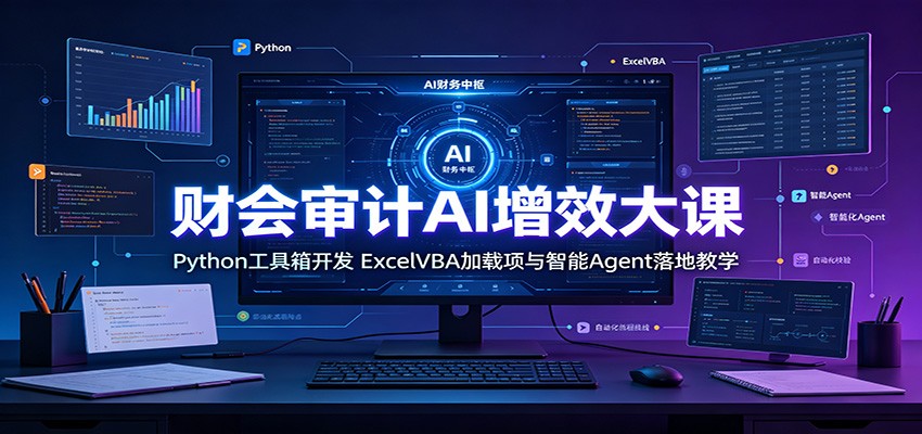 财会审计AI增效大课：Python工具箱开发，ExcelVBA加载项与智能Agent落地教学-得优社