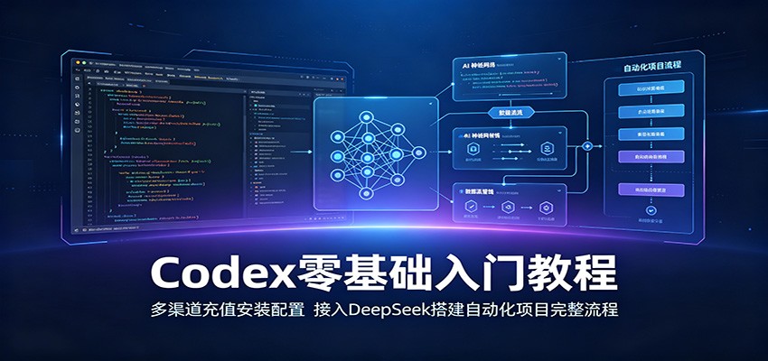 Codex零基础入门教程：多渠道充值安装配置，接入DeepSeek搭建自动化项目完整流程-得优社