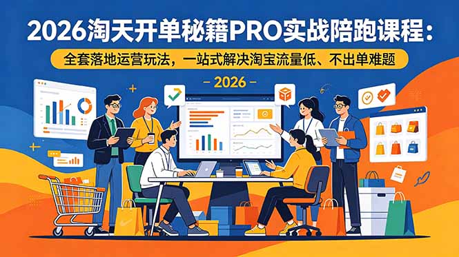 2026淘天开单秘籍PRO实战陪跑课程-更新：全套落地运营玩法，一站式解决淘宝流量低、不出单难题-得优社