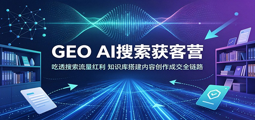 GEO AI搜索获客营：吃透搜索流量红利，知识库搭建内容创作成交全链路-得优社