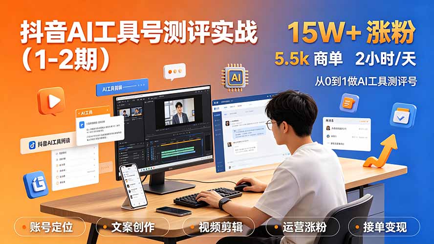 抖音AI工具号测评实战(1-2期-得优社