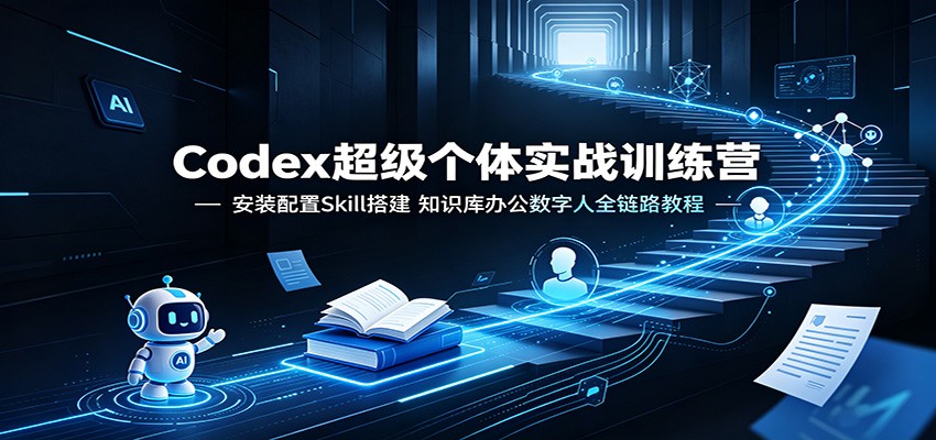 Codex超级个体实战训练营：安装配置Skill搭建，知识库办公数字人全链路教程-得优社