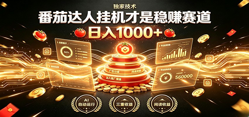 别再瞎找副业！番茄达人挂机才是稳赚赛道 日入1000+-得优社