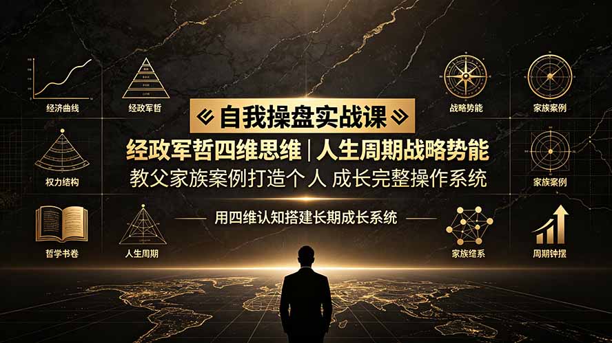 自我操盘实战课：经政军哲四维思维｜人生周期战略势能｜教父家族案例打造个人成长完整操作系统-得优社