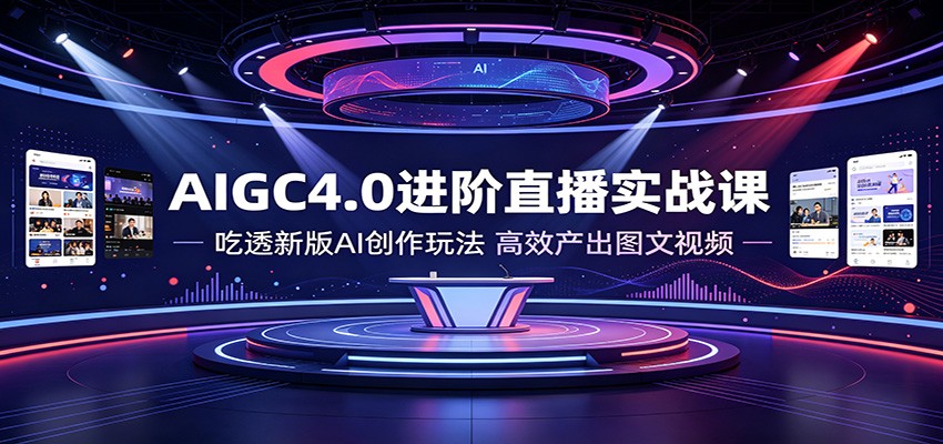 AIGC4.0进阶直播实战课：吃透新版AI创作玩法，高效产出图文视频-得优社