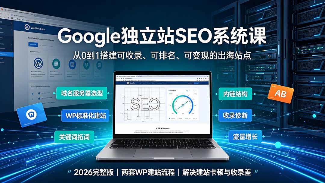 Google独立站SEO-7月系统课：出海基建×WordPress建站×AI内容生产×站内外优化×Search Console×AdSense变现-得优社