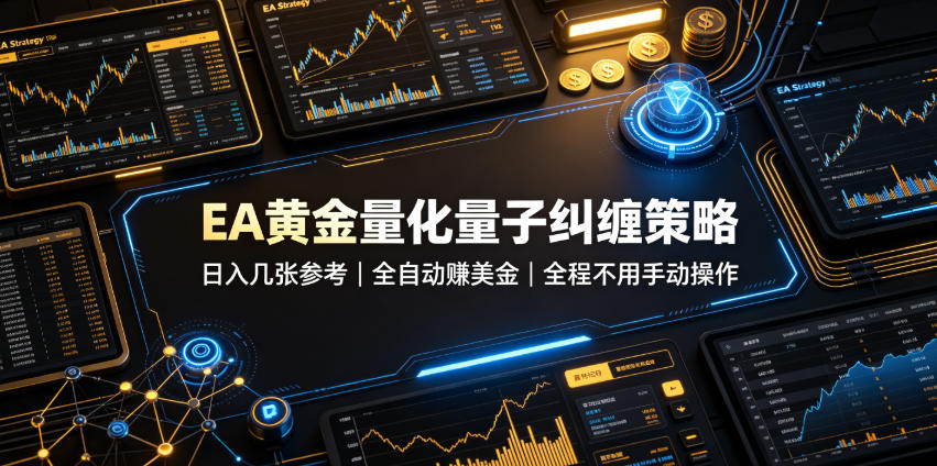EA黄金量化量子纠缠策略，日入几张，全自动賺美金，全程不用手动操作！【揭秘】-得优社
