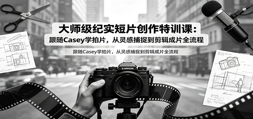 大师级纪实短片创作特训课：跟随Casey学拍片，从灵感捕捉到剪辑成片全流程-得优社