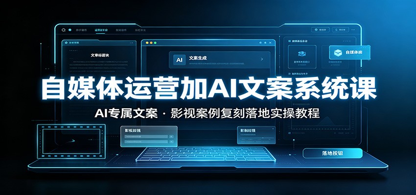 自媒体运营加AI文案系统课：：AI专属文案，影视案例复刻落地实操教程-得优社