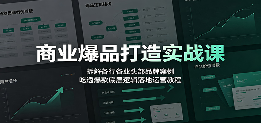 商业爆品打造实战课：拆解各行各业头部品牌案例，吃透爆款底层逻辑落地运营教程-得优社