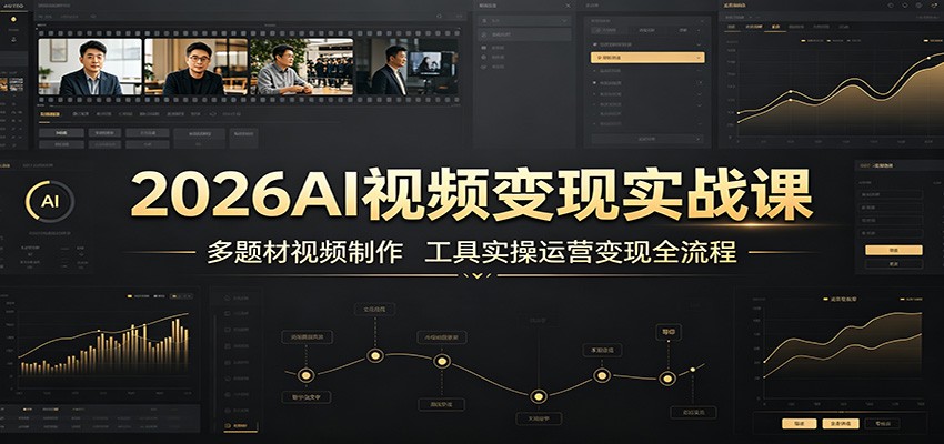 2026AI视频变现实战课：多题材视频制作，工具实操运营变现全流程-得优社