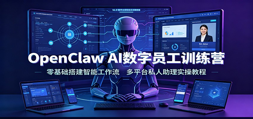 OpenClaw AI数字员工训练营：零基础搭建智能工作流，多平台私人助理实操教程-得优社